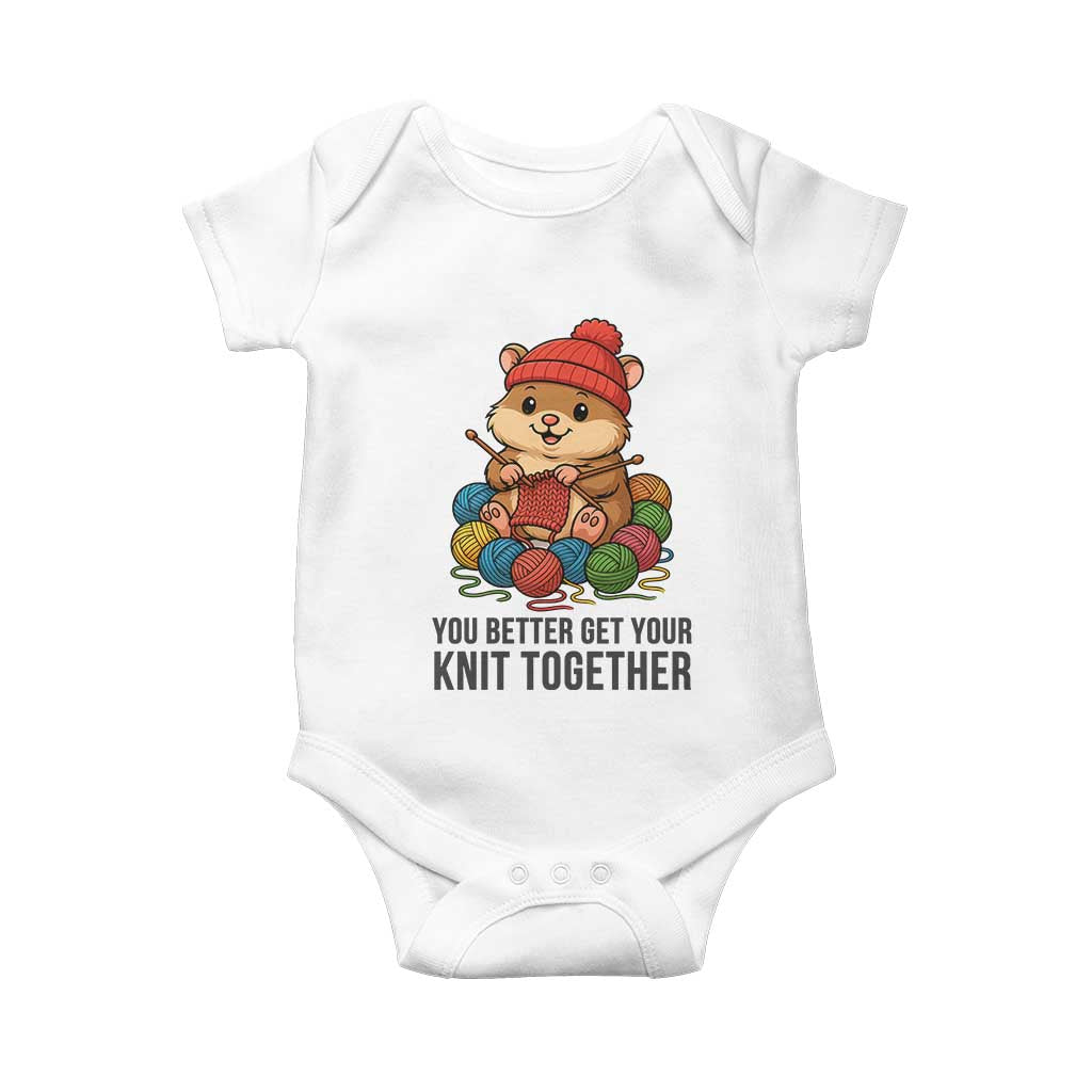Cute Hamster Knitting Baby Onesie You Better Get Your Knit Together - Wonder Print Shop