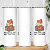 Cute Hamster Knitting Skinny Tumbler You Better Get Your Knit Together - Wonder Print Shop