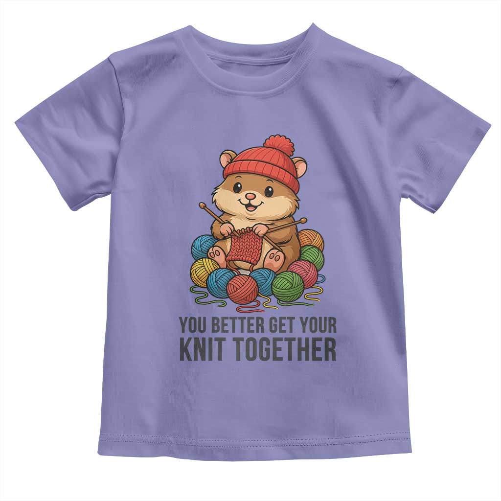 Cute Hamster Knitting Toddler T Shirt You Better Get Your Knit Together - Wonder Print Shop