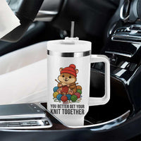 Cute Hamster Knitting Tumbler With Handle You Better Get Your Knit Together - Wonder Print Shop