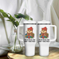 Cute Hamster Knitting Tumbler With Handle You Better Get Your Knit Together - Wonder Print Shop