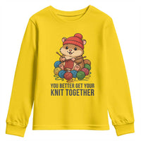 Cute Hamster Knitting Youth Sweatshirt You Better Get Your Knit Together - Wonder Print Shop