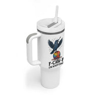 F Caw F I Am Knitting Tumbler With Handle Funny Raven Gift For Knitter - Wonder Print Shop