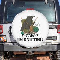 Raven F Caw F I Am Knitting Spare Tire Cover Funny Knitter Gift - Wonder Print Shop