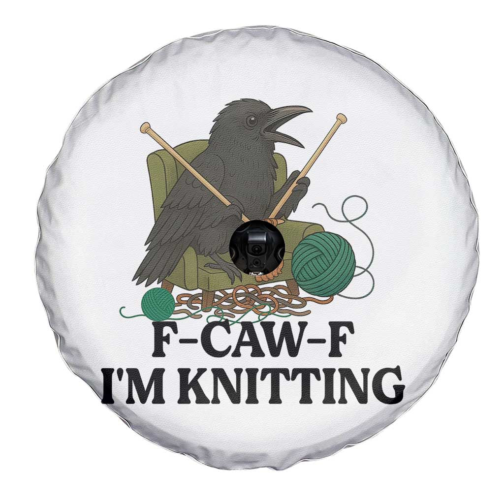 Raven F Caw F I Am Knitting Spare Tire Cover Funny Knitter Gift - Wonder Print Shop