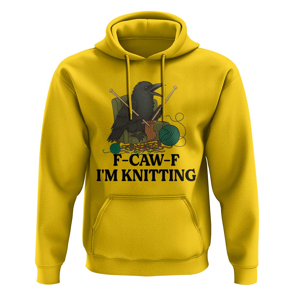 Raven F Caw F I Am Knitting Hoodie Funny Knitter Gift - Wonder Print Shop