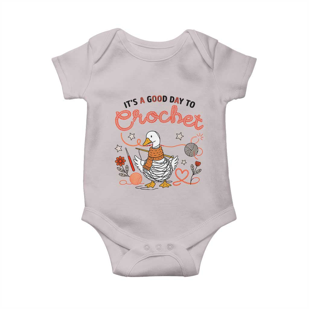 Funny Goose Crocheting Baby Onesie It Is A Good Day To Crochet - Wonder Print Shop