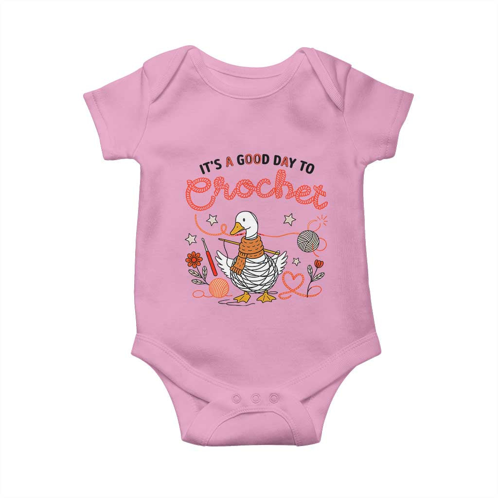 Funny Goose Crocheting Baby Onesie It Is A Good Day To Crochet - Wonder Print Shop
