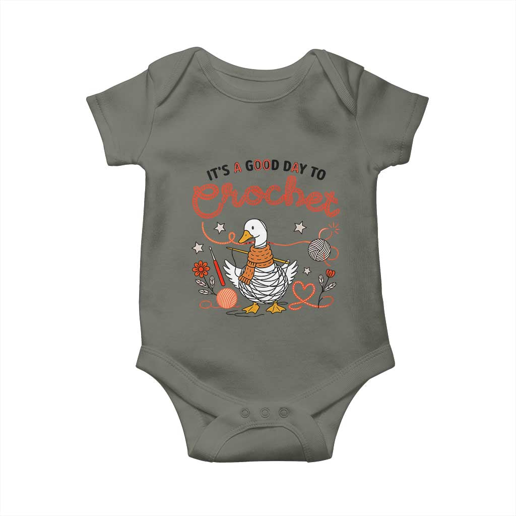 Funny Goose Crocheting Baby Onesie It Is A Good Day To Crochet - Wonder Print Shop