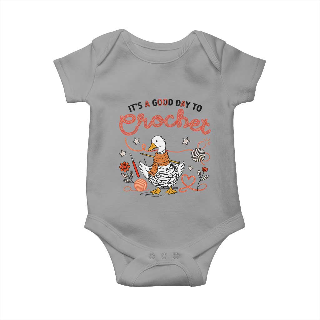 Funny Goose Crocheting Baby Onesie It Is A Good Day To Crochet - Wonder Print Shop