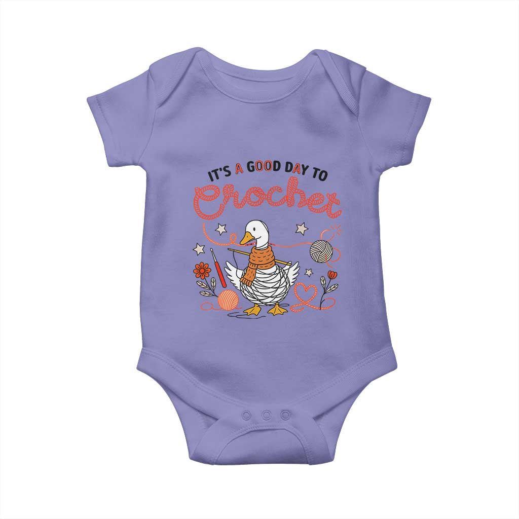 Funny Goose Crocheting Baby Onesie It Is A Good Day To Crochet - Wonder Print Shop