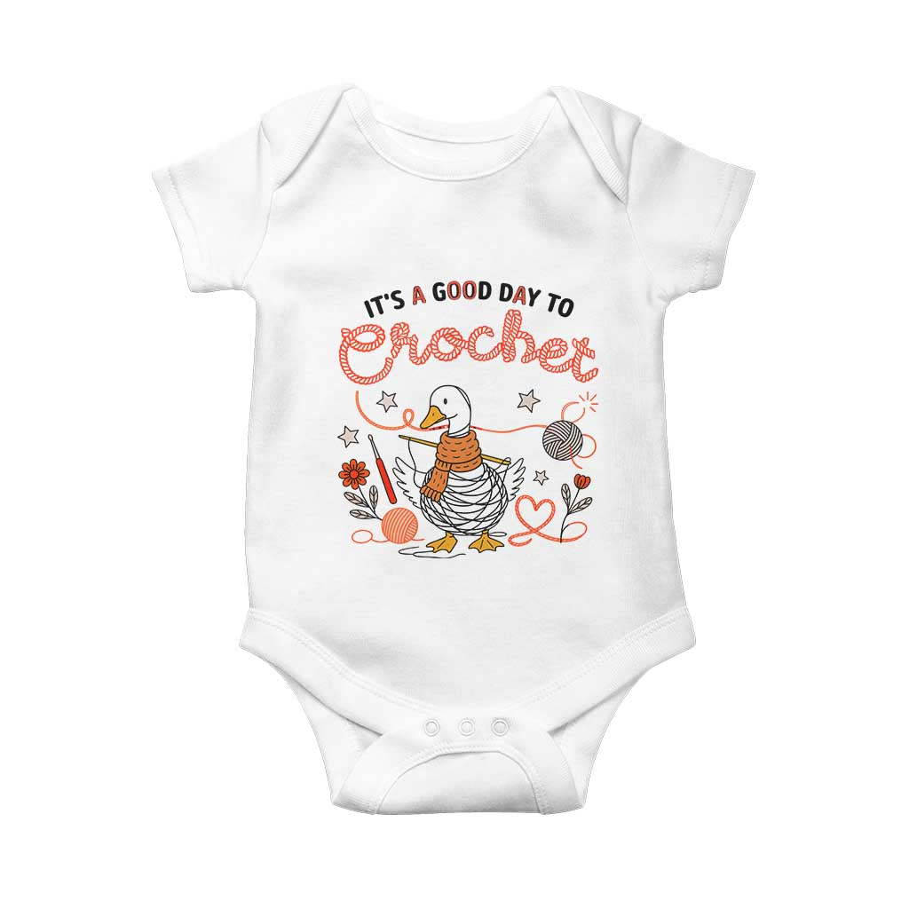 Funny Goose Crocheting Baby Onesie It Is A Good Day To Crochet - Wonder Print Shop