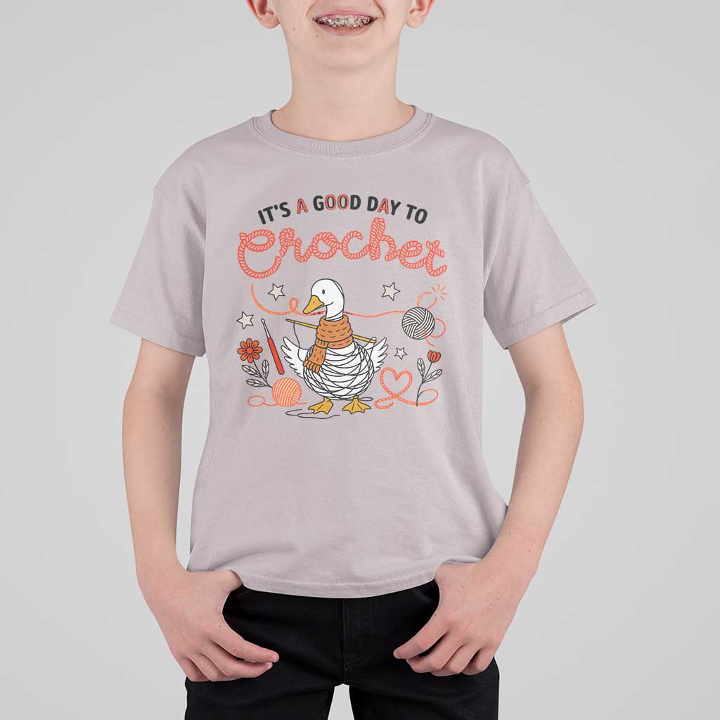 Funny Goose Crocheting T Shirt For Kid It Is A Good Day To Crochet - Wonder Print Shop