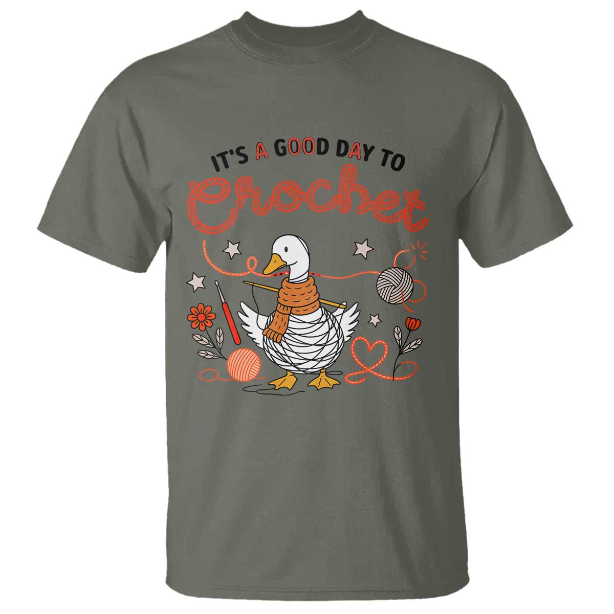 Funny Goose Crocheting T Shirt It Is A Good Day To Crochet - Wonder Print Shop
