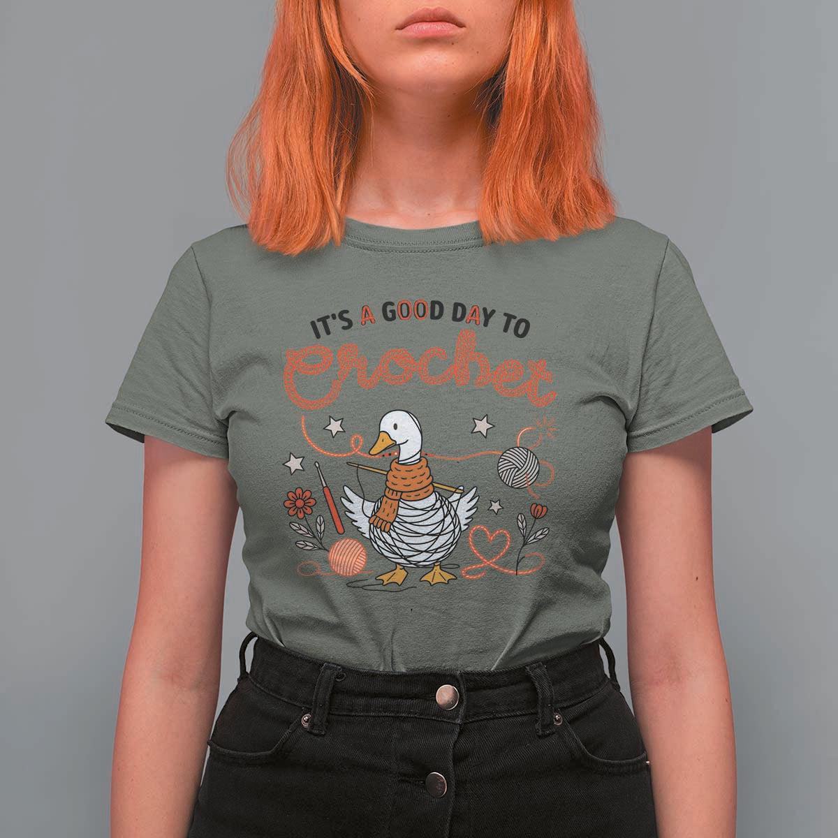 Funny Goose Crocheting T Shirt For Women It Is A Good Day To Crochet - Wonder Print Shop