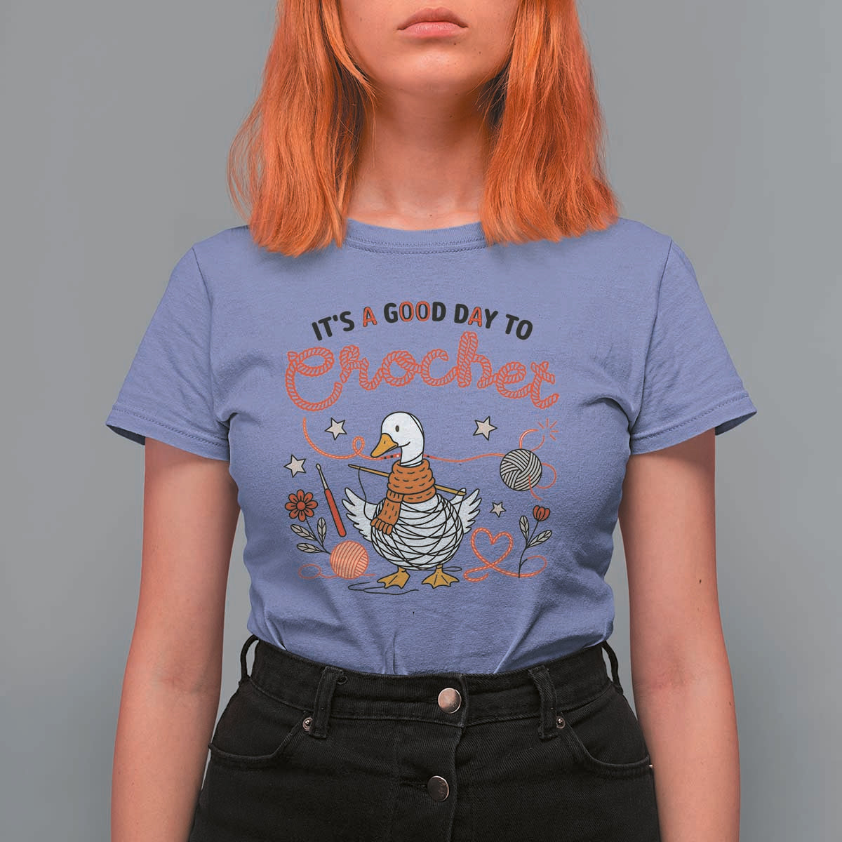 Funny Goose Crocheting T Shirt For Women It Is A Good Day To Crochet - Wonder Print Shop