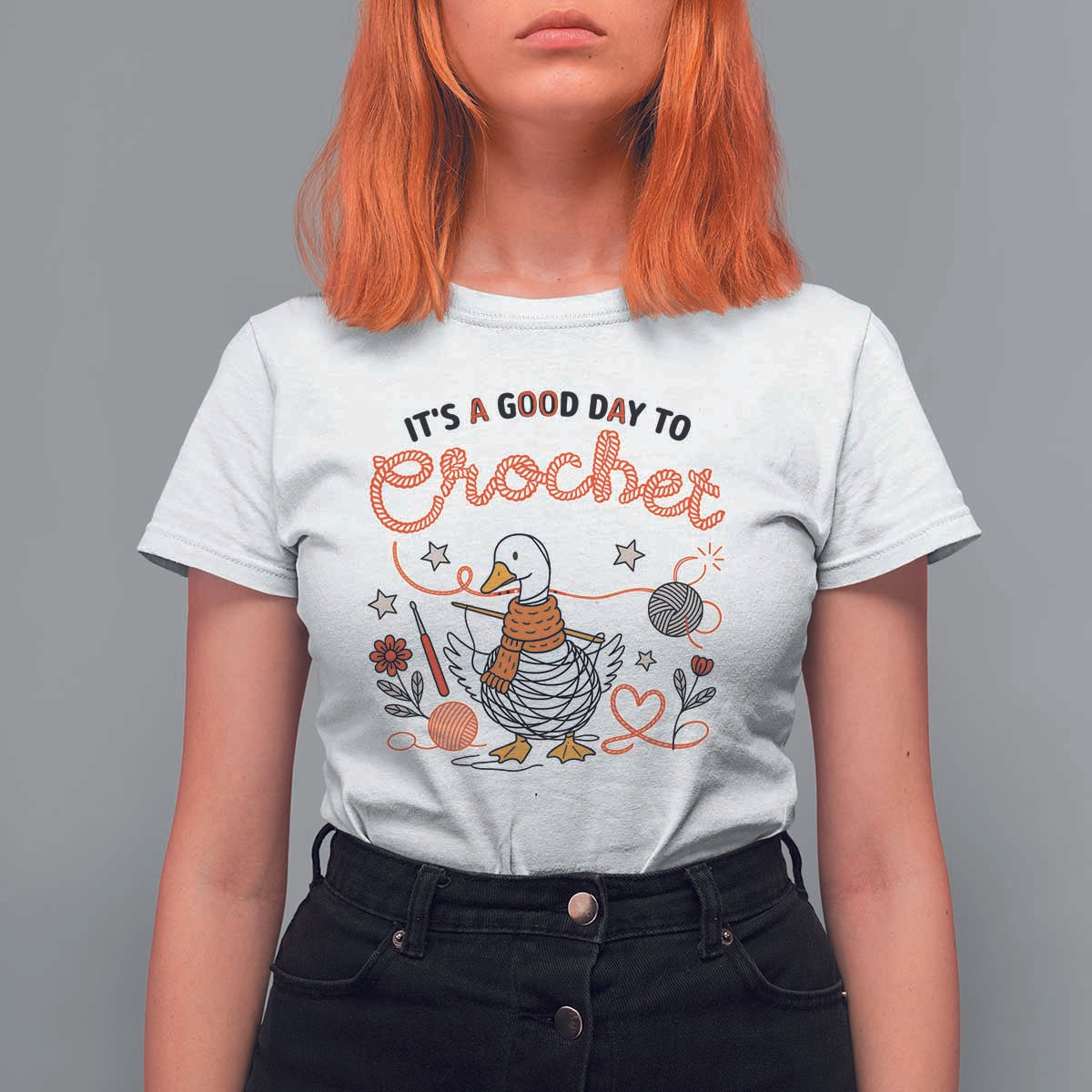 Funny Goose Crocheting T Shirt For Women It Is A Good Day To Crochet - Wonder Print Shop