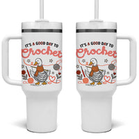 Funny Goose Crocheting Tumbler With Handle It Is A Good Day To Crochet - Wonder Print Shop