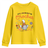 Funny Goose Crocheting Youth Sweatshirt It Is A Good Day To Crochet - Wonder Print Shop