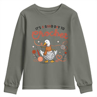 Funny Goose Crocheting Youth Sweatshirt It Is A Good Day To Crochet - Wonder Print Shop