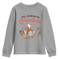 Funny Goose Crocheting Youth Sweatshirt It Is A Good Day To Crochet - Wonder Print Shop