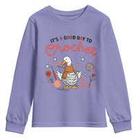 Funny Goose Crocheting Youth Sweatshirt It Is A Good Day To Crochet - Wonder Print Shop
