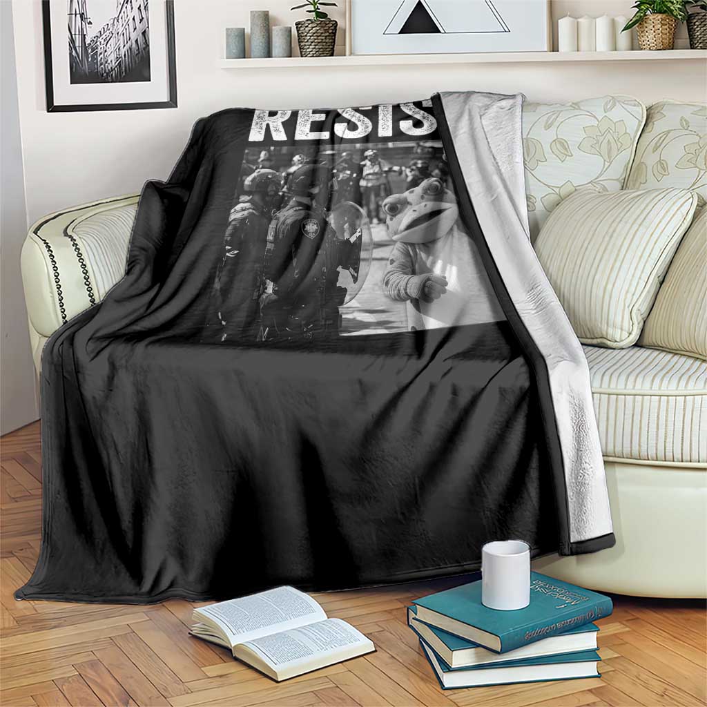 Portland Frog Protest Throw Blanket Funny Rebel Gift - Wonder Print Shop