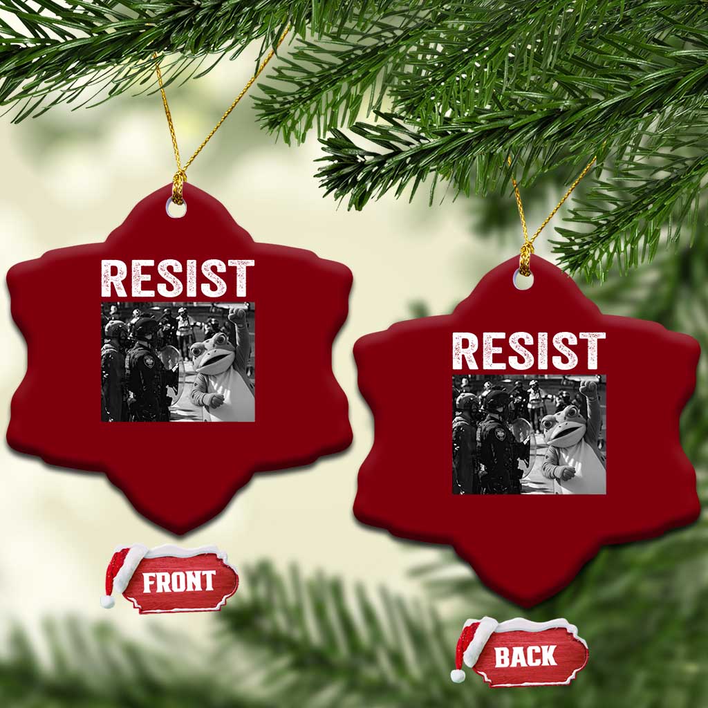 Portland Frog Protest Ceramic Ornament Funny Rebel Gift - Wonder Print Shop