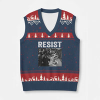 Portland Frog Protest V-Neck Knit Sweater Vest Funny Rebel Gift - Wonder Print Shop