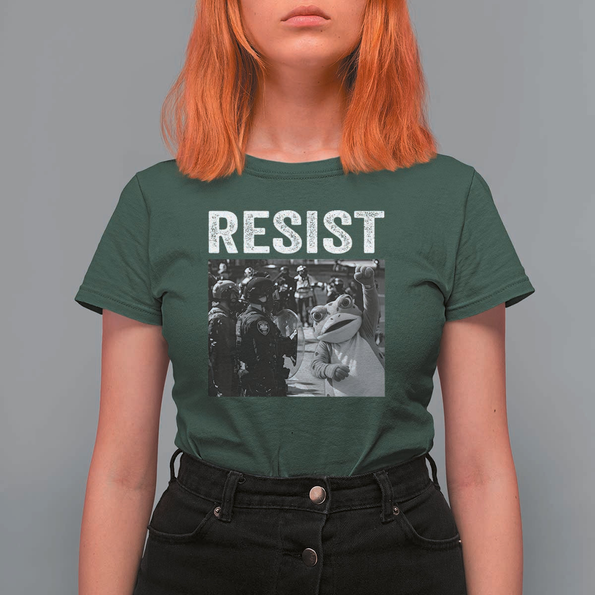 Portland Frog Protest T Shirt For Women Funny Rebel Gift - Wonder Print Shop