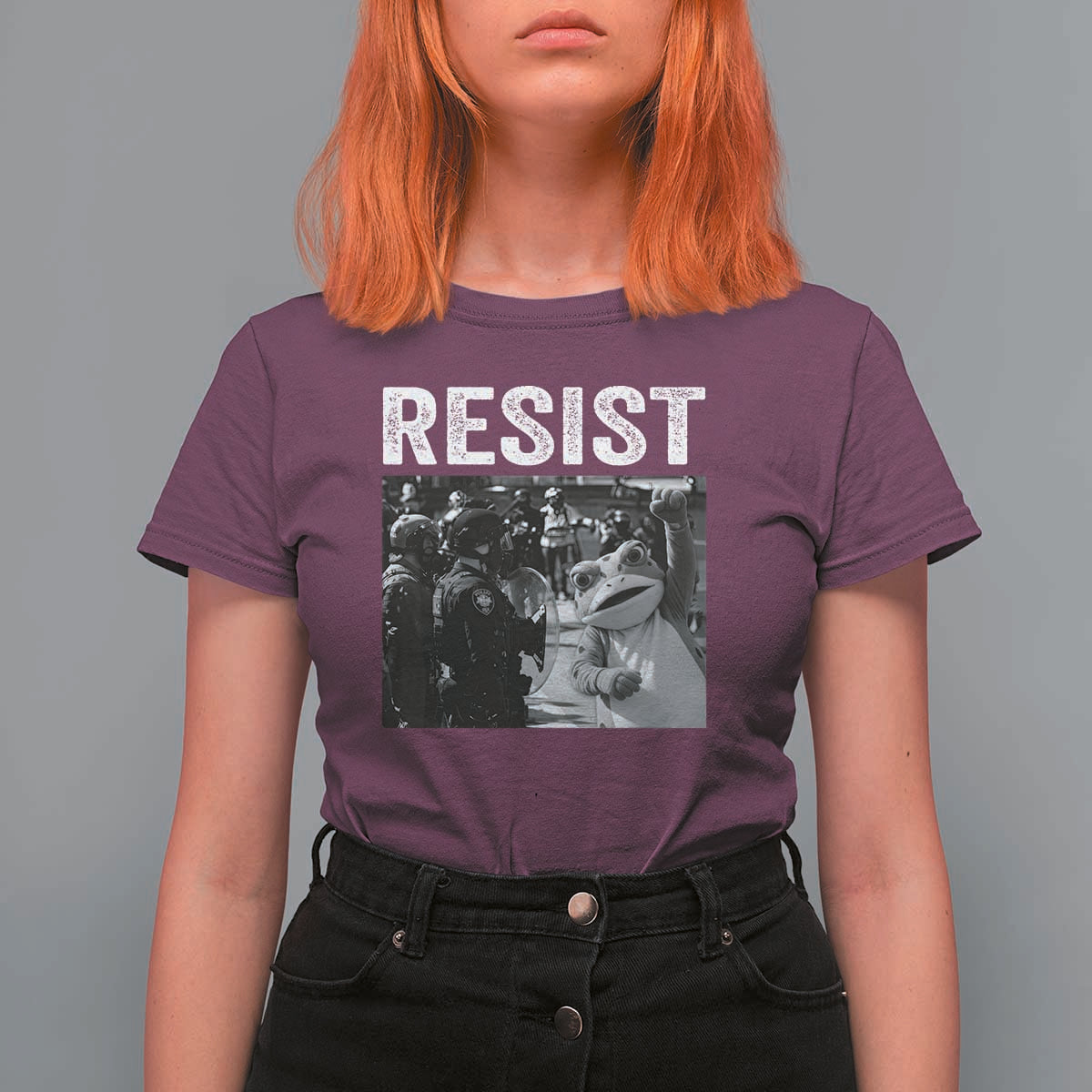 Portland Frog Protest T Shirt For Women Funny Rebel Gift - Wonder Print Shop