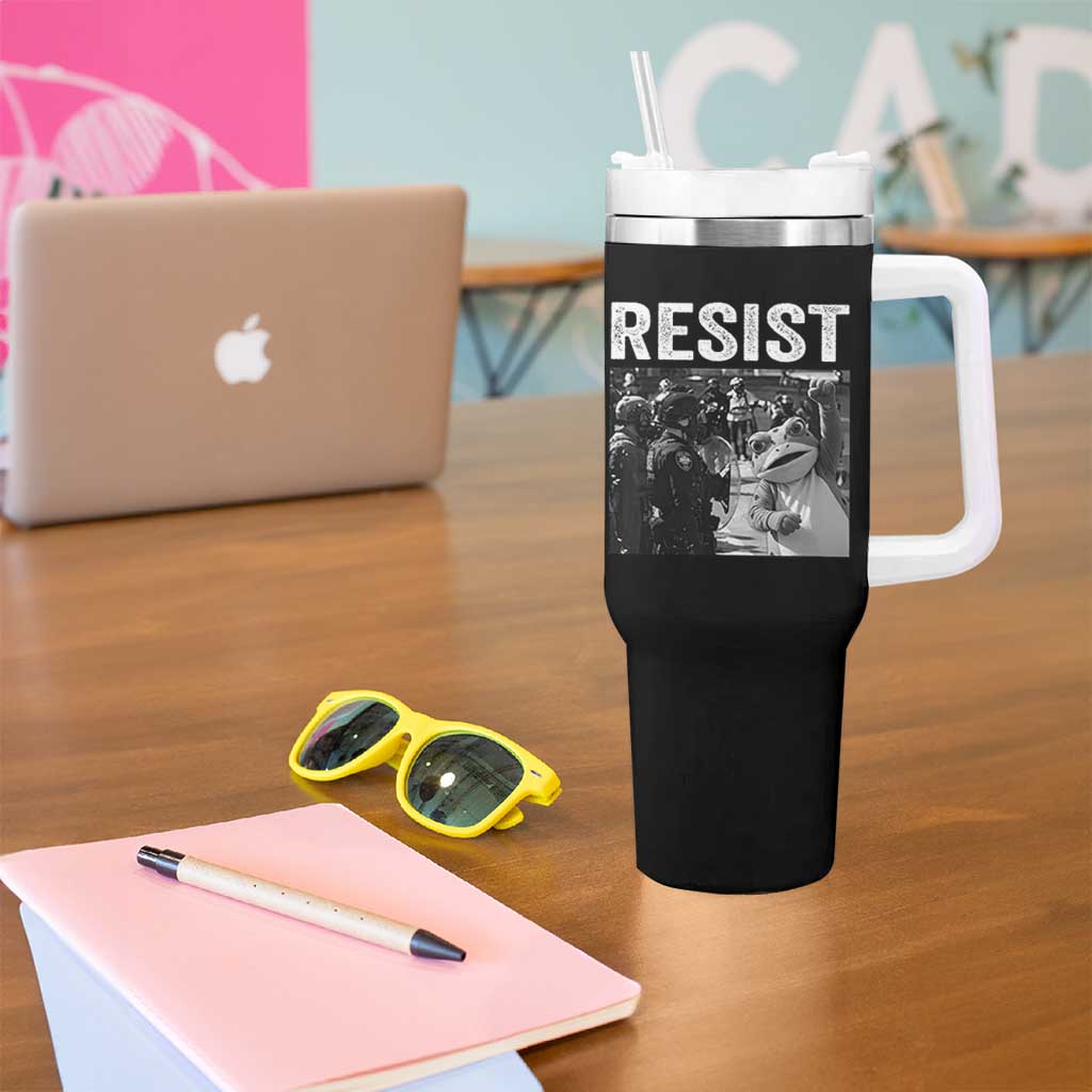 Portland Frog Protest Tumbler With Handle Funny Rebel Gift - Wonder Print Shop