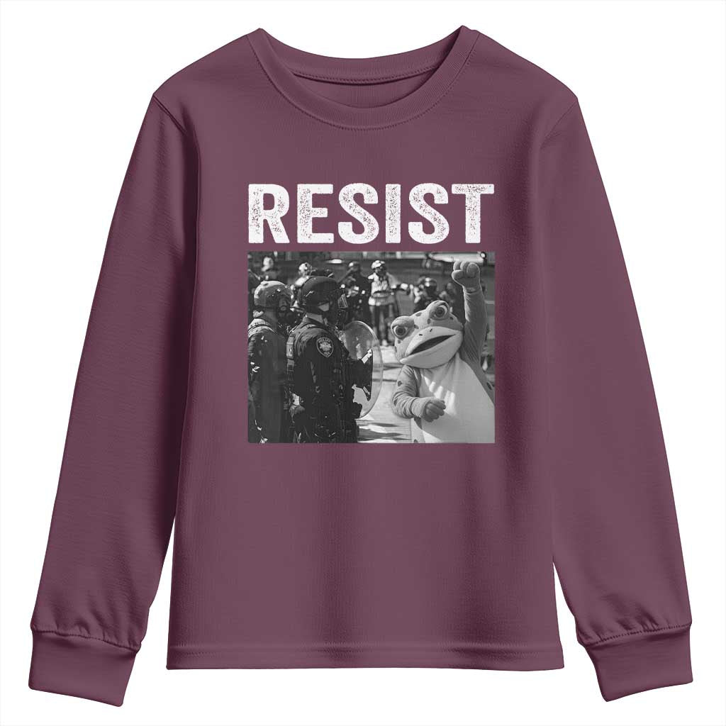 Portland Frog Protest Youth Sweatshirt Funny Rebel Gift - Wonder Print Shop