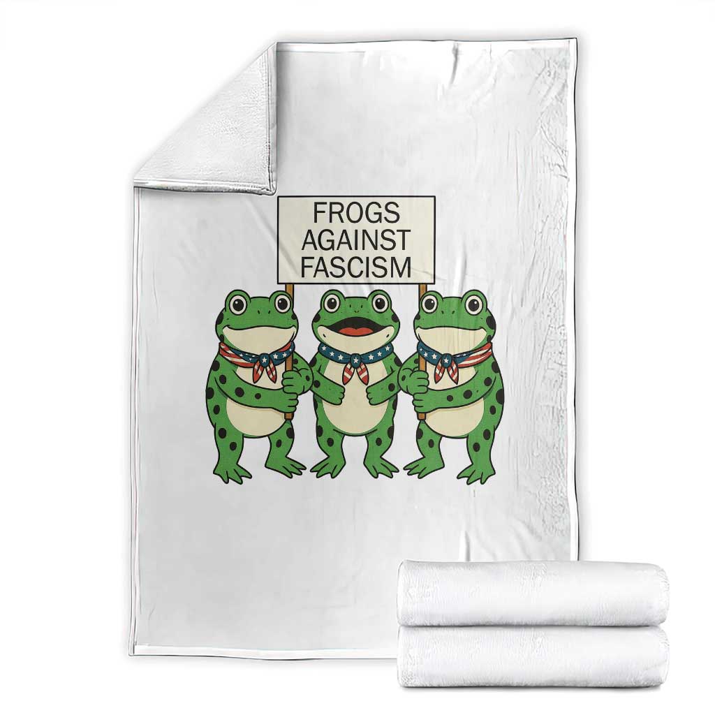 Frogs Against Fascism Throw Blanket Funny Portland Meme Humor Gift - Wonder Print Shop