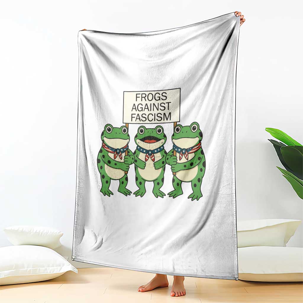 Frogs Against Fascism Throw Blanket Funny Portland Meme Humor Gift - Wonder Print Shop