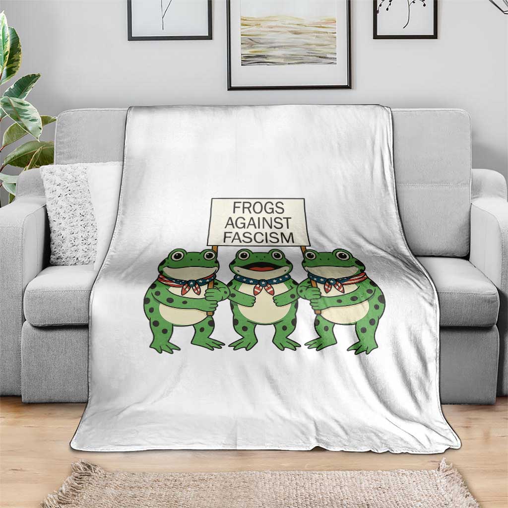 Frogs Against Fascism Throw Blanket Funny Portland Meme Humor Gift - Wonder Print Shop
