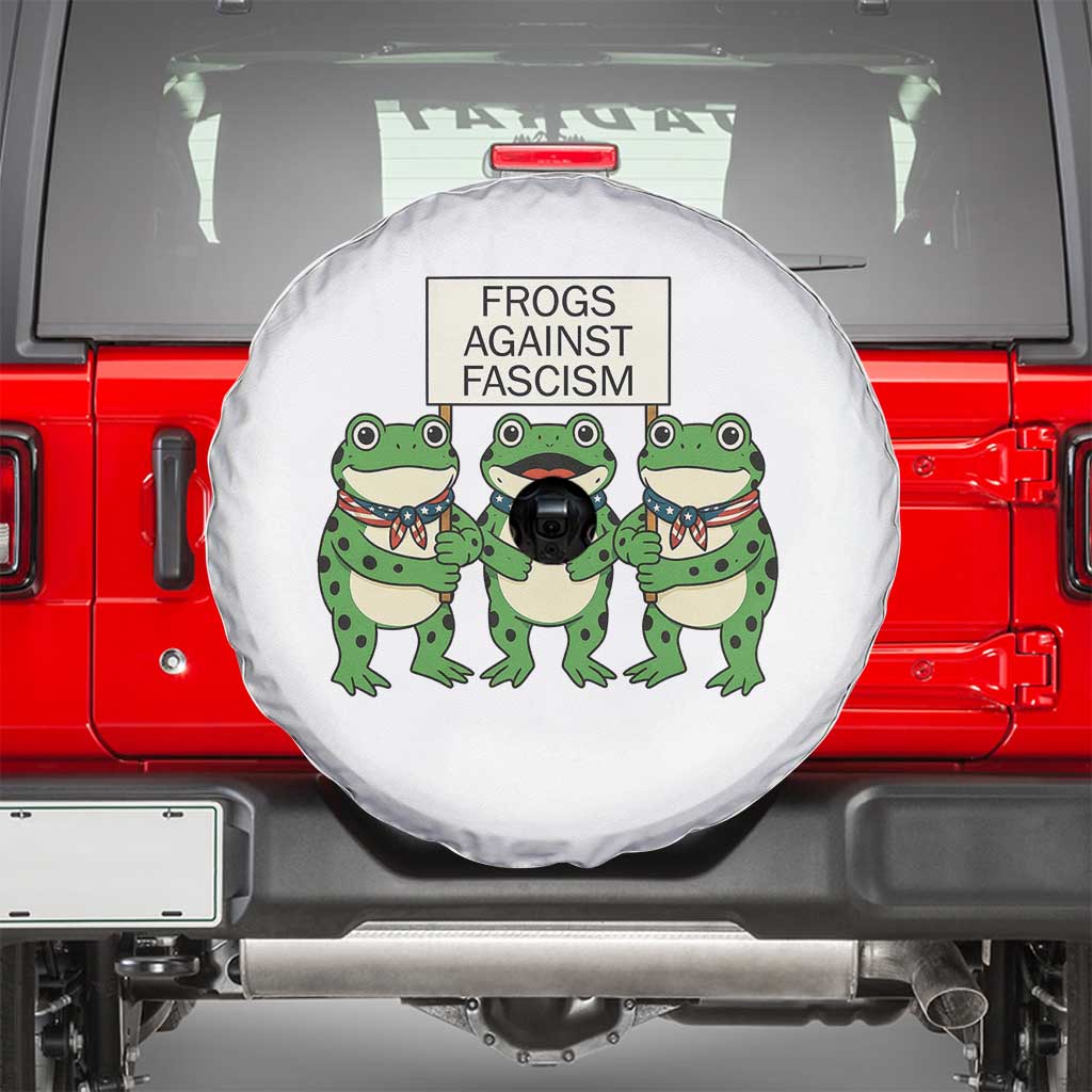 Frogs Against Fascism Spare Tire Cover Funny Portland Meme Humor Gift - Wonder Print Shop
