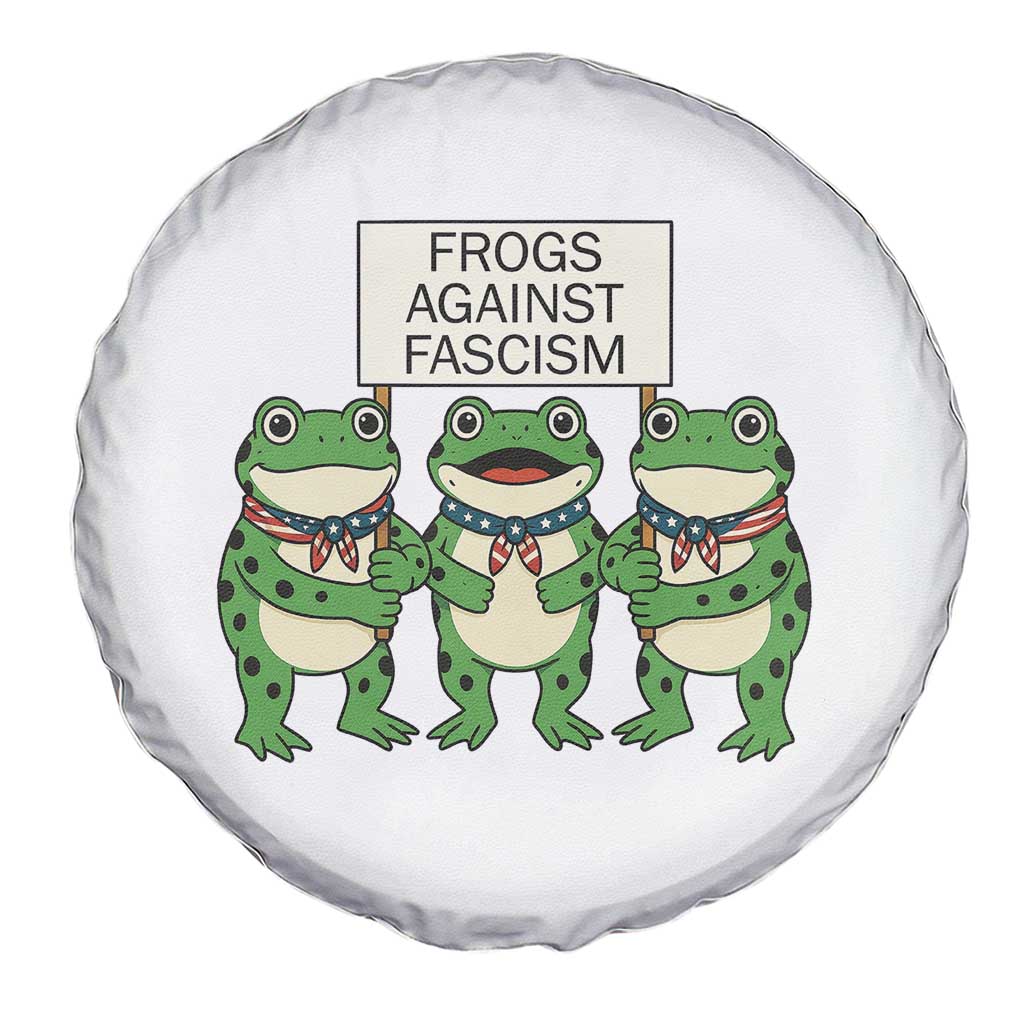 Frogs Against Fascism Spare Tire Cover Funny Portland Meme Humor Gift - Wonder Print Shop