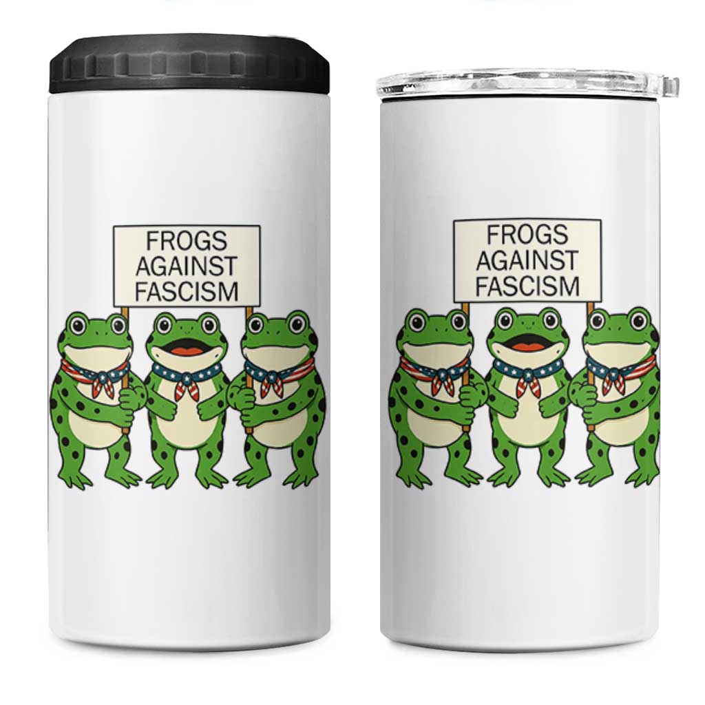 Frogs Against Fascism 4 in 1 Can Cooler Tumbler Funny Portland Meme Humor Gift - Wonder Print Shop