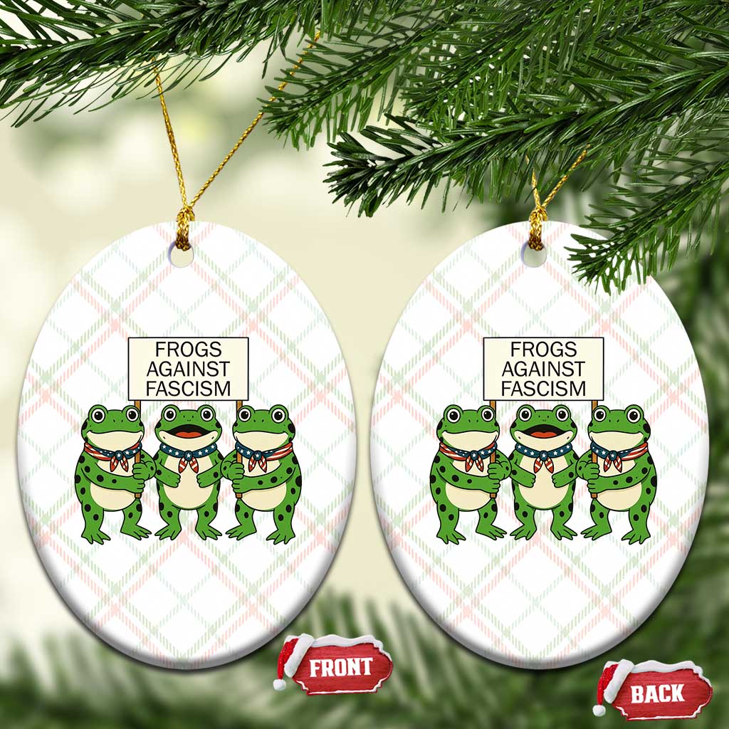 Frogs Against Fascism Ceramic Ornament Funny Portland Meme Humor Gift - Wonder Print Shop