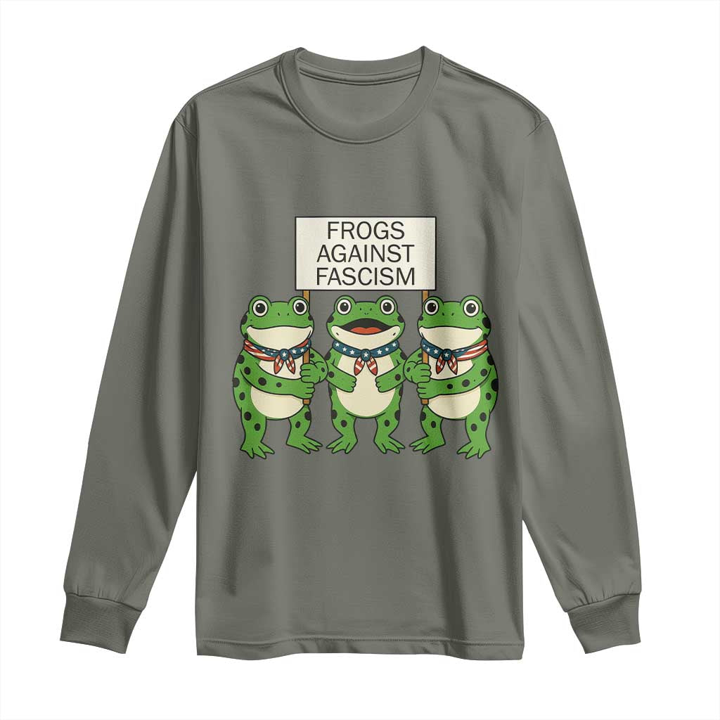 Frogs Against Fascism Long Sleeve Shirt Funny Portland Meme Humor Gift - Wonder Print Shop