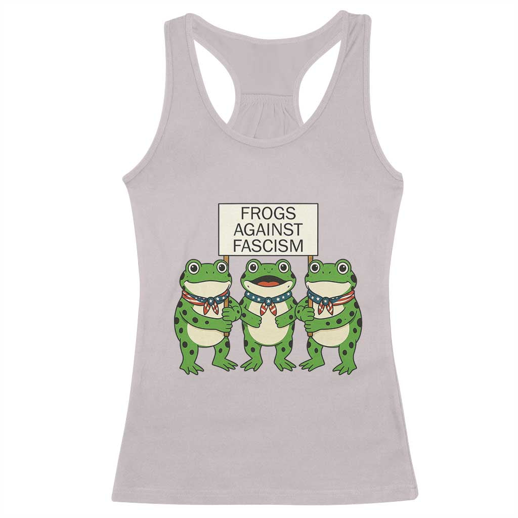 Frogs Against Fascism Racerback Tank Top Funny Portland Meme Humor Gift - Wonder Print Shop