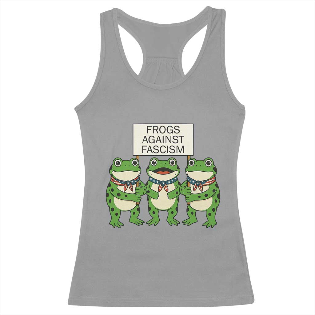 Frogs Against Fascism Racerback Tank Top Funny Portland Meme Humor Gift - Wonder Print Shop