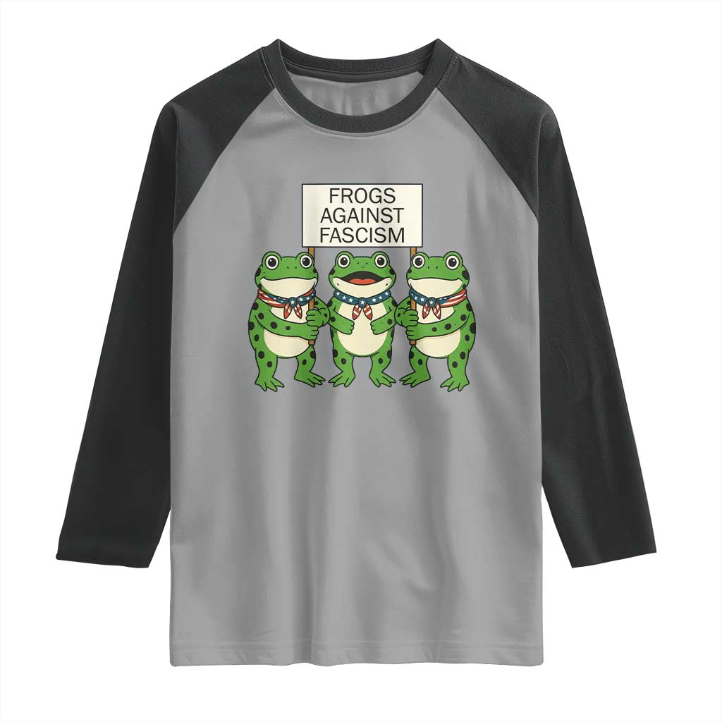 Frogs Against Fascism Raglan Shirt Funny Portland Meme Humor Gift - Wonder Print Shop
