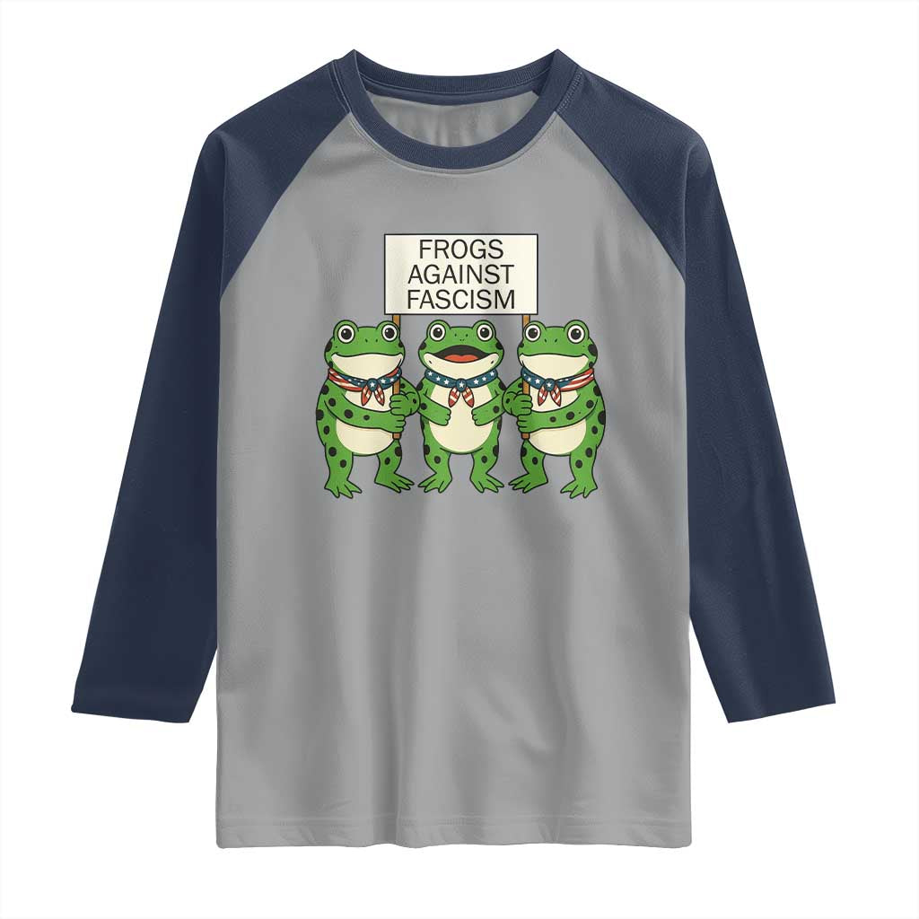 Frogs Against Fascism Raglan Shirt Funny Portland Meme Humor Gift - Wonder Print Shop