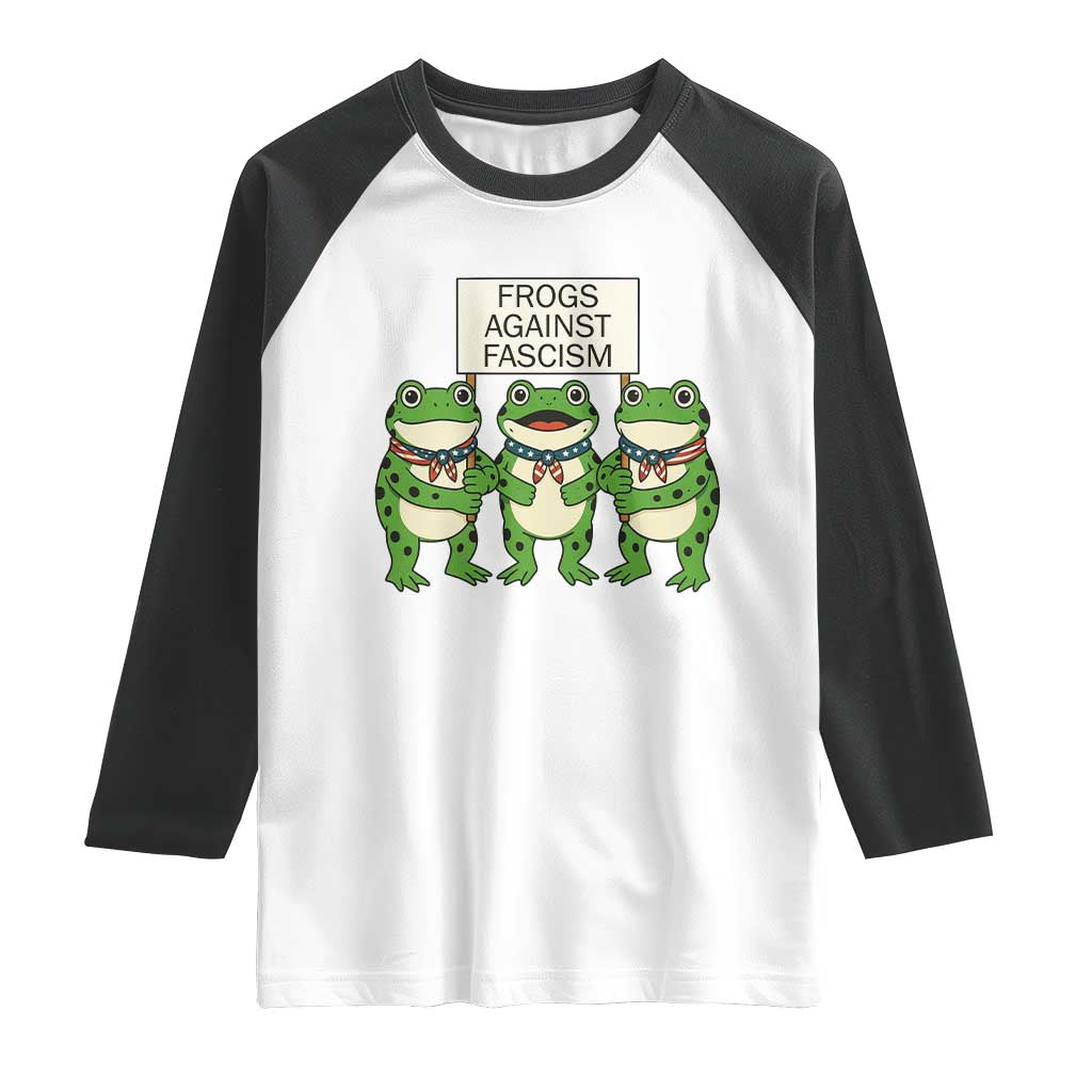 Frogs Against Fascism Raglan Shirt Funny Portland Meme Humor Gift - Wonder Print Shop