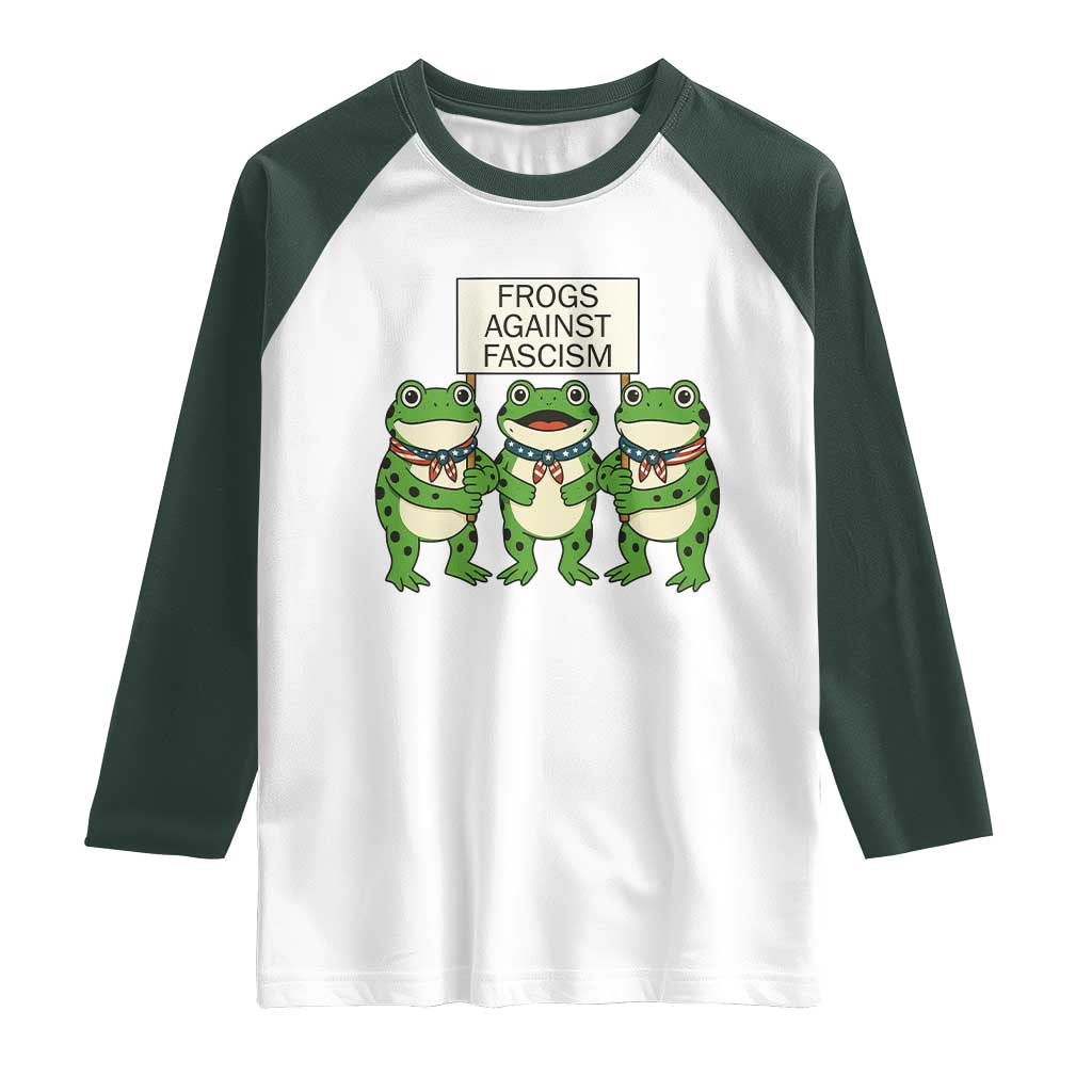 Frogs Against Fascism Raglan Shirt Funny Portland Meme Humor Gift - Wonder Print Shop