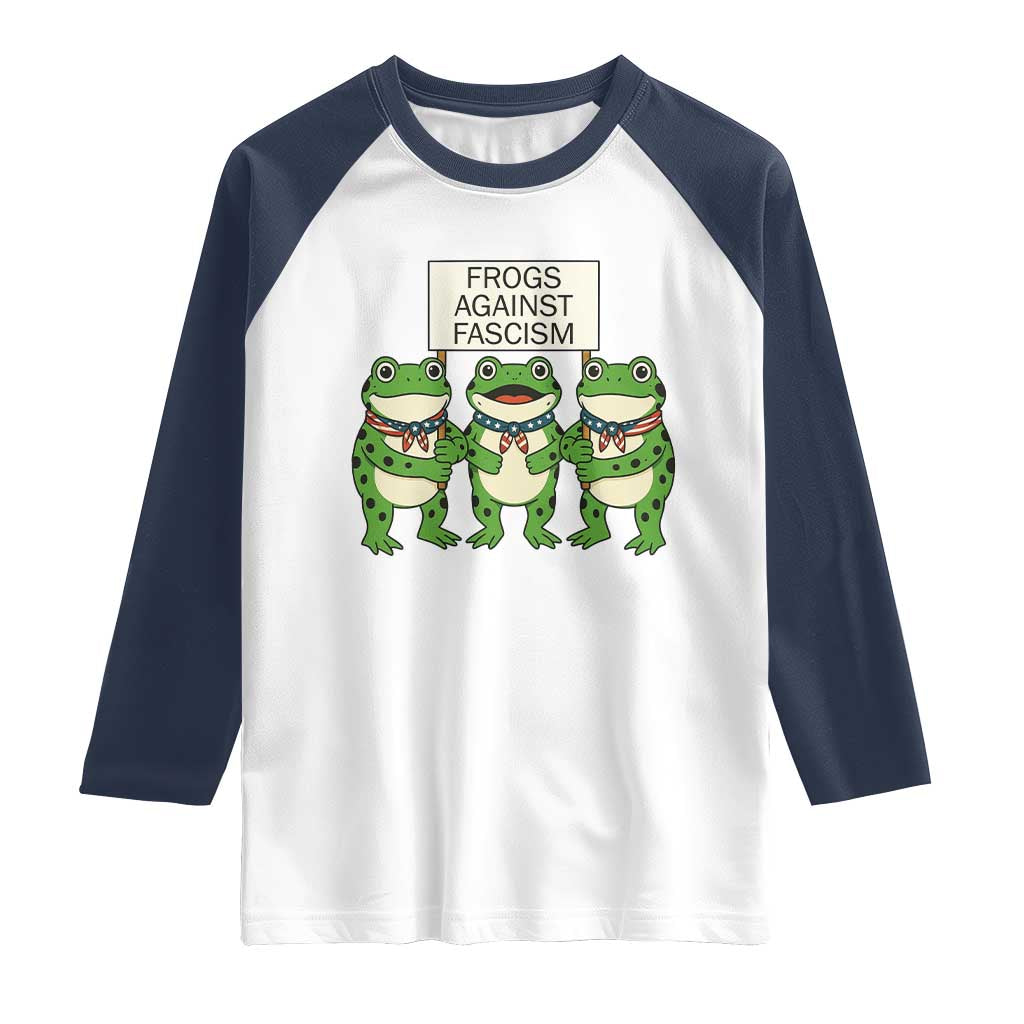 Frogs Against Fascism Raglan Shirt Funny Portland Meme Humor Gift - Wonder Print Shop