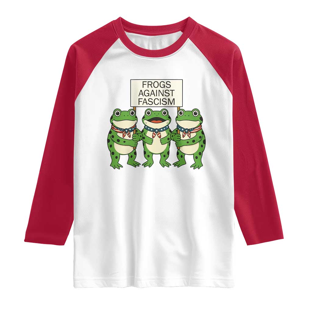 Frogs Against Fascism Raglan Shirt Funny Portland Meme Humor Gift - Wonder Print Shop