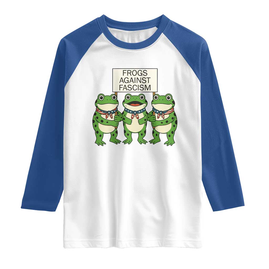 Frogs Against Fascism Raglan Shirt Funny Portland Meme Humor Gift - Wonder Print Shop